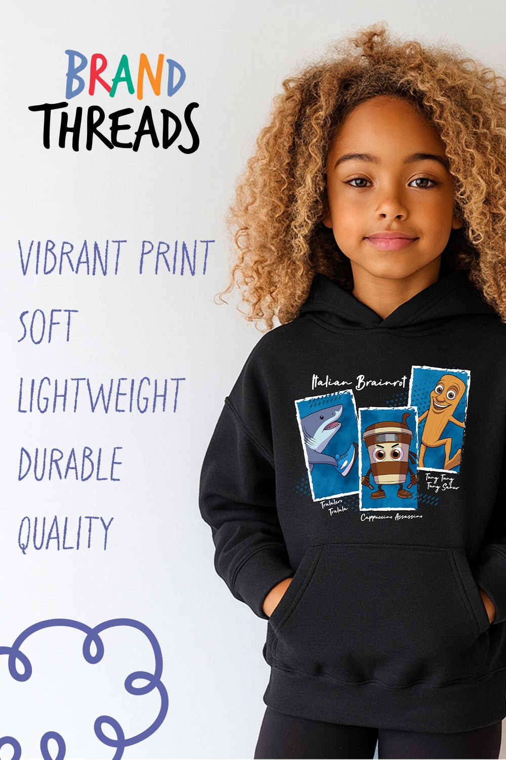 Unisex Kids Italian Brainrot Hoodie - Brand Threads