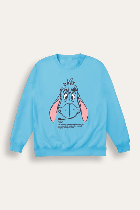 Winnie the Pooh ladies sweater – Eeyore sky blue sweatshirt - Brand Threads