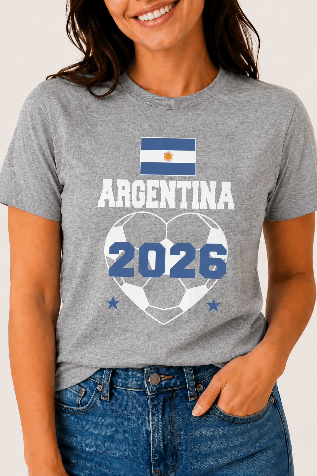 Women's Argentina Football T-Shirt - Brand Threads