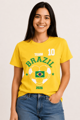 Women's Brazil Football T-Shirt - Brand Threads