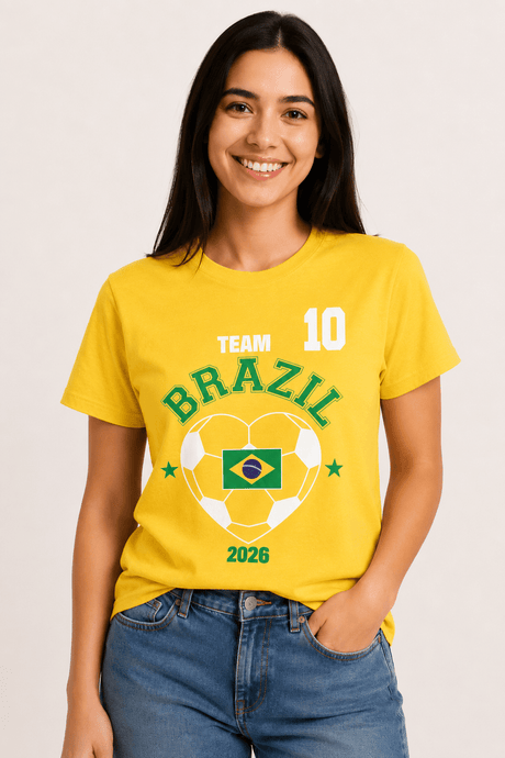 Women's Brazil Football T-Shirt - Brand Threads