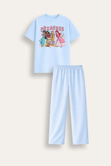 Disney Princess Girls Blue Long Pyjama Set