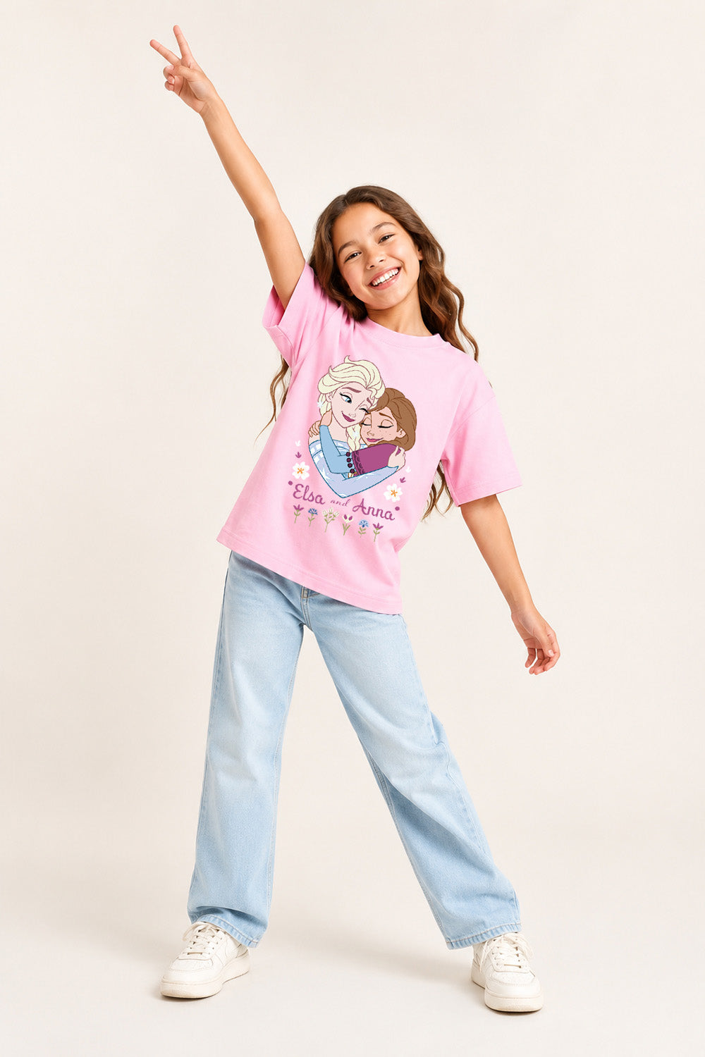 Girls Frozen Elsa and Anna T-Shirt
