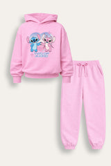 Disney Lilo & Stitch Girls Pink Hoodie and Jogger Set