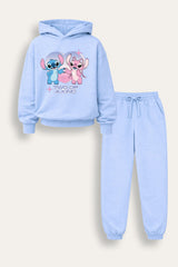 Disney Lilo & Stitch Girls Light Blue Hoodie and Jogger Set