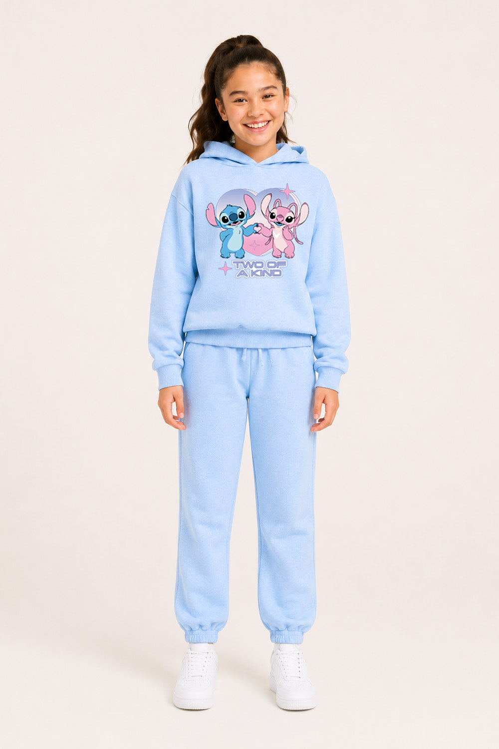 Disney Lilo & Stitch Girls Light Blue Hoodie and Jogger Set