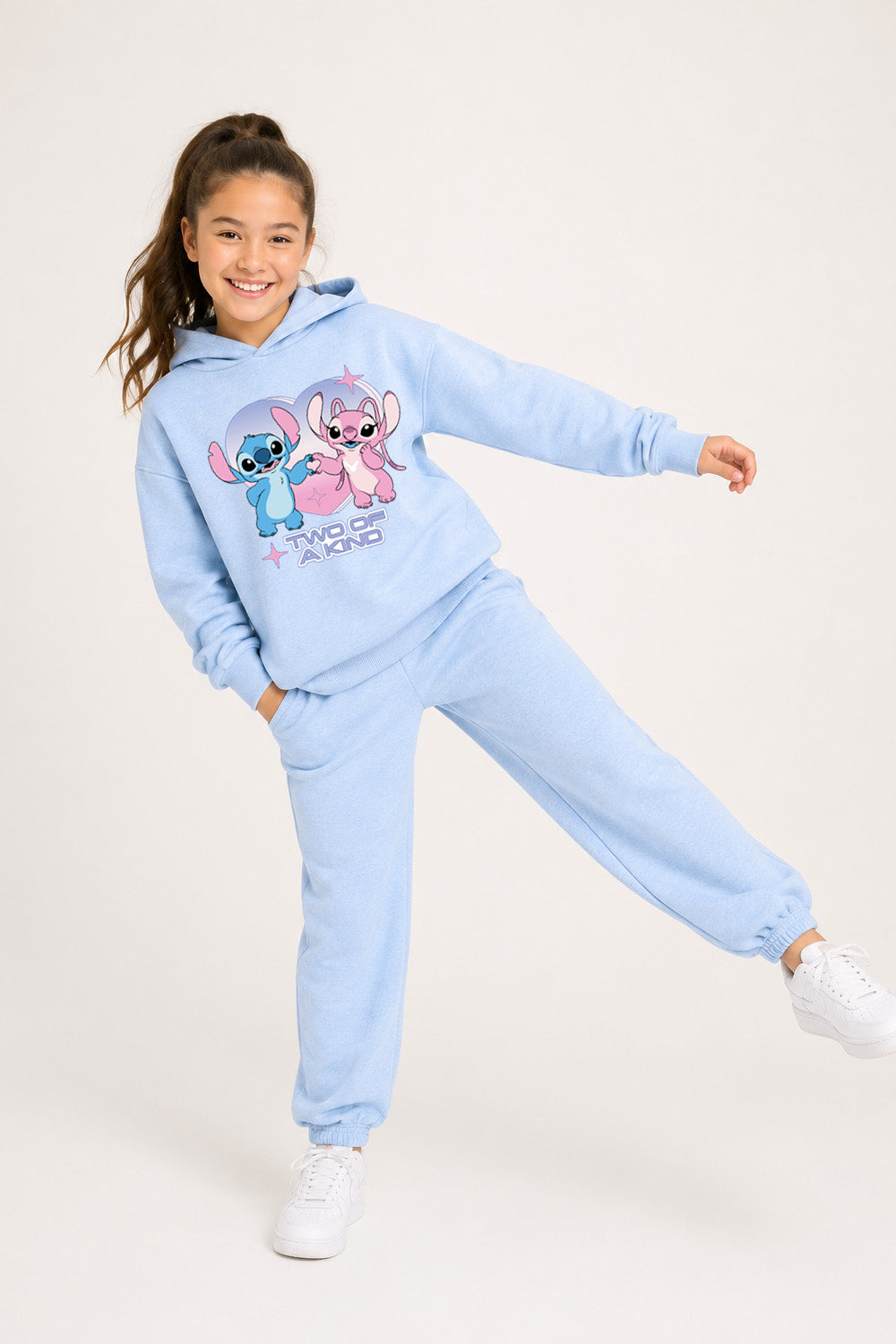 Disney Lilo & Stitch Girls Light Blue Hoodie and Jogger Set
