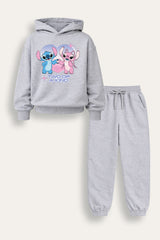 Disney Lilo & Stitch Girls Grey Hoodie and Jogger Set