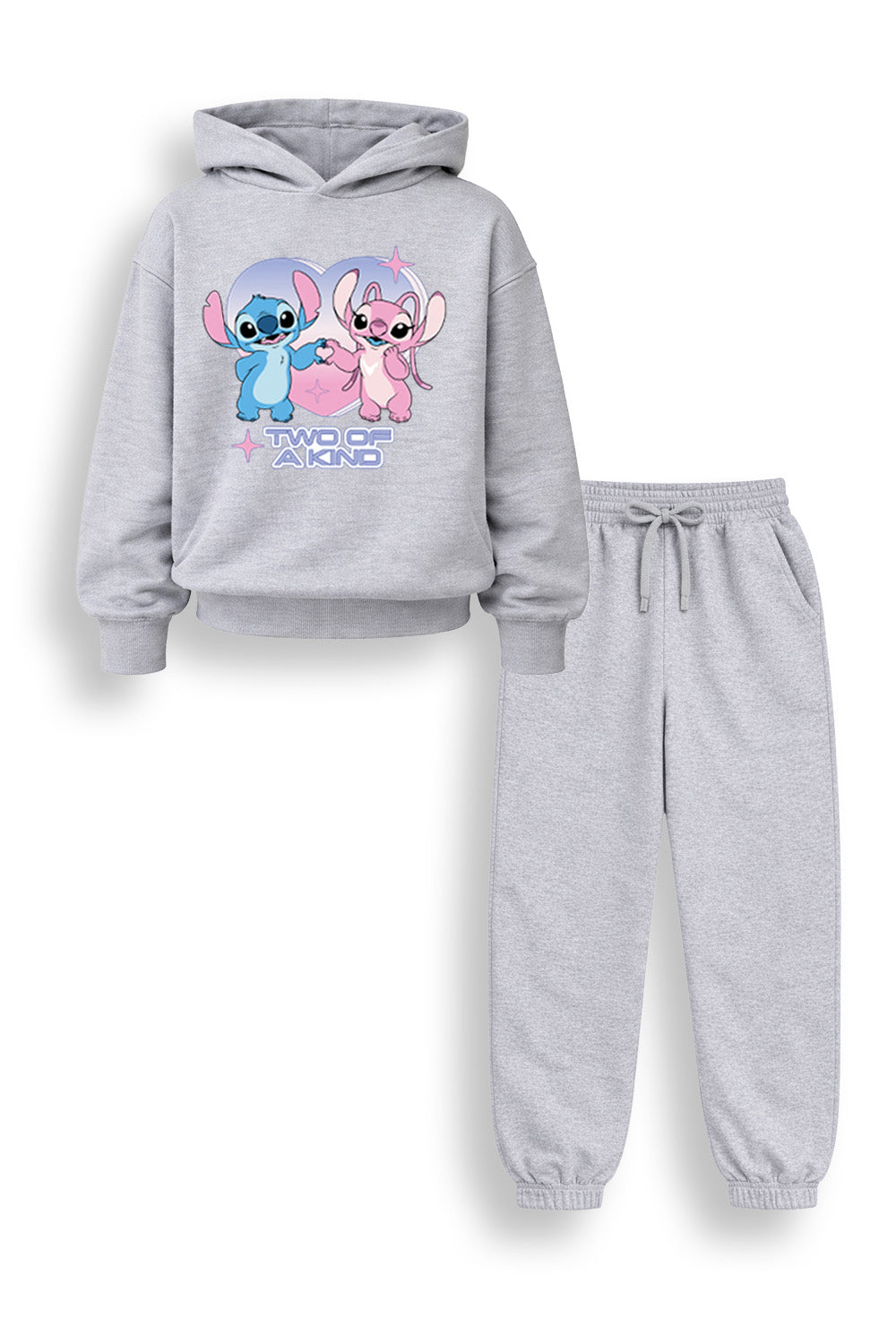 Disney Lilo & Stitch Girls Grey Hoodie and Jogger Set