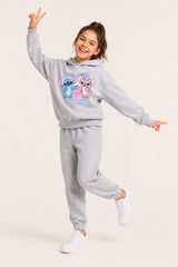 Disney Lilo & Stitch Girls Grey Hoodie and Jogger Set