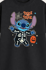 Disney Stitch Girls Black Halloween T-Shirt