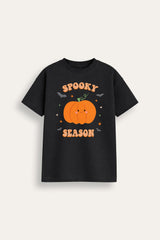 Halloween Pumpkin Kids Black T-Shirt