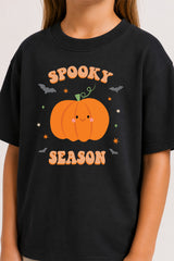 Halloween Pumpkin Kids Black T-Shirt