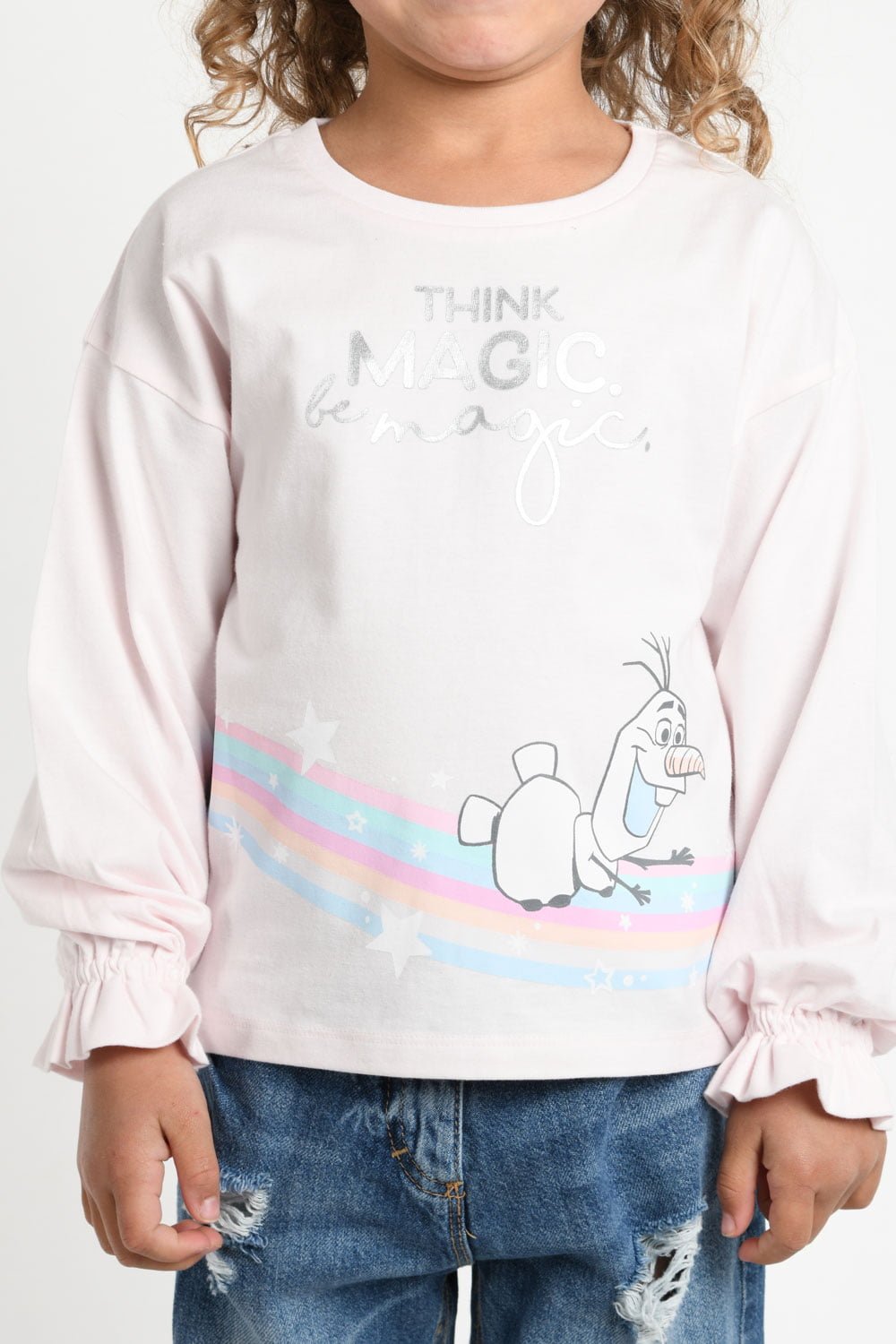Disney Frozen Girls Olaf Magic BCI Cotton Long Sleeve Top - Brand Threads