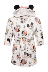 Disney Minnie Mouse Girls 3D Ears Super-soft Recycled Polyester Robe - Brand Threads