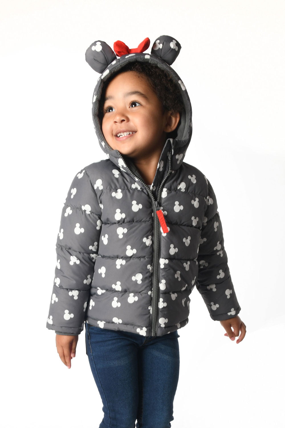 Disney Minnie Mouse Girls Outdoor Hooded Zip Coat - Brand Threads