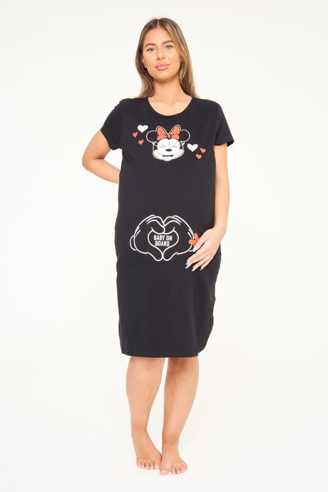 Disney Minnie Mouse Ladies Maternity BCI Cotton Nightie - Brand Threads
