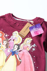 Disney Princess Girls Frilled BCI Cotton Long Sleeve Top - Brand Threads