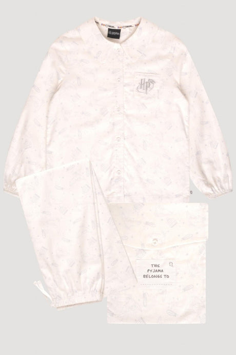 Harry Potter Girls Heirloom 100% Organic Cotton Pyjamas With Pyjama Bag - Brand Threads