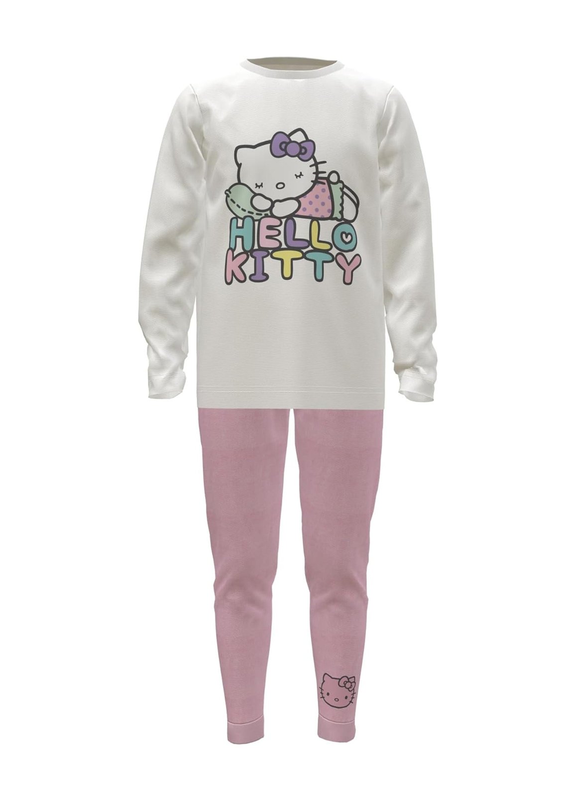Hello Kitty Girls Pyjamas Long Sleeved Kids Pyjamas Set Official Merchandise - Brand Threads