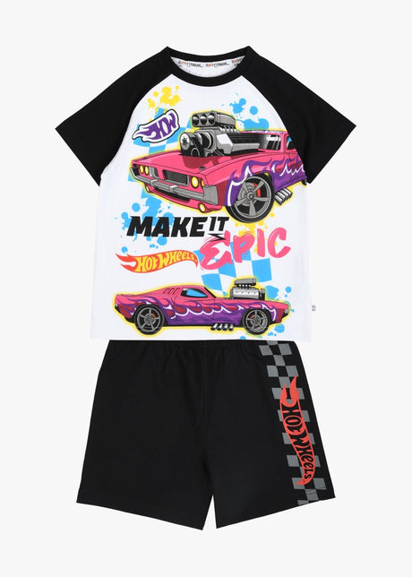 Hot Wheels Boys Shortie Pyjamas Set - Brand Threads
