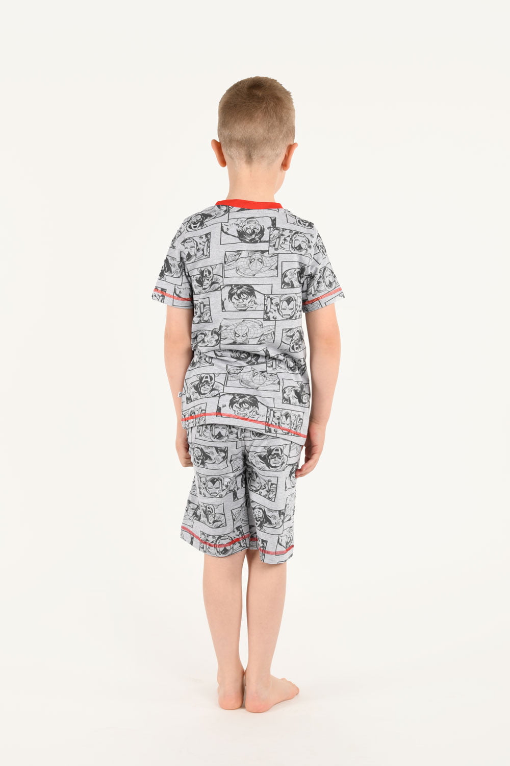 Marvel Grey Short & T-Shirt All Over Print Pyjamas - Brand Threads