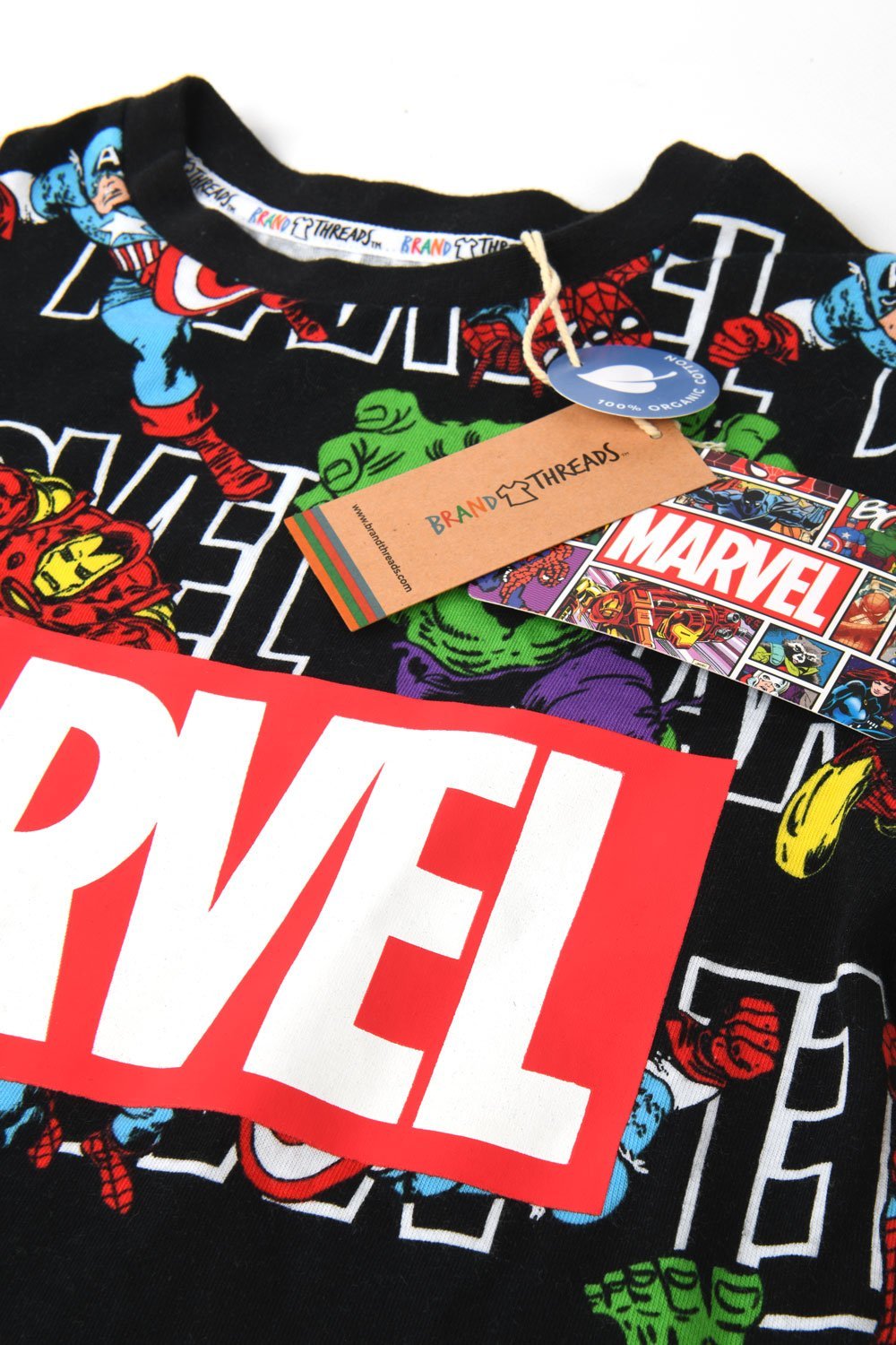 Marvel Superhero's Organic Cotton Black T-Shirt - Brand Threads