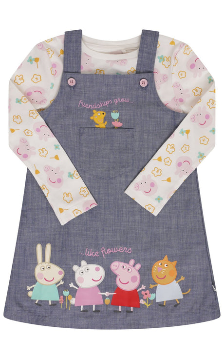 Peppa Pig Girls Pinafore Dress Set - Brand Threads