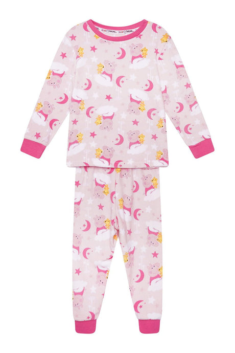 Peppa Pig Girls Pink Printed Fleece Pyjamas - Brand Threads