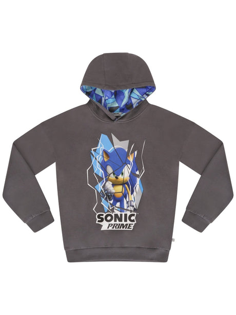 Sonic Prime Boys Grey Hoodie Sonic Prime Print - Brand Threads