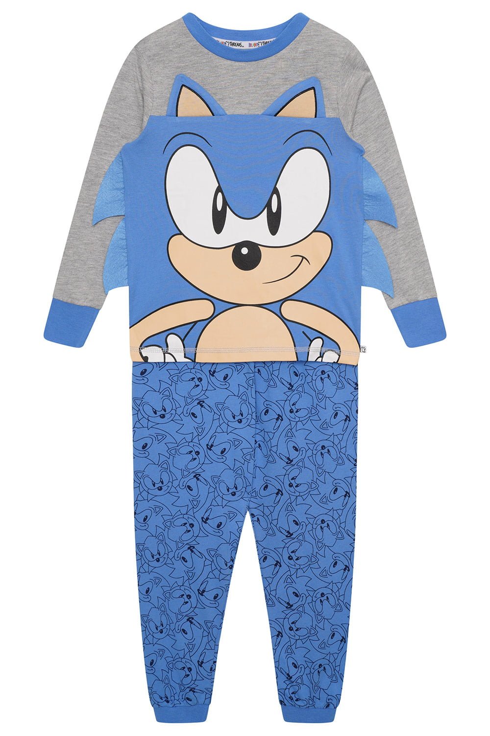 Brand Threads Kids' Sonic the Hedgehog Fleece Pyjamas, Blue/Multi
